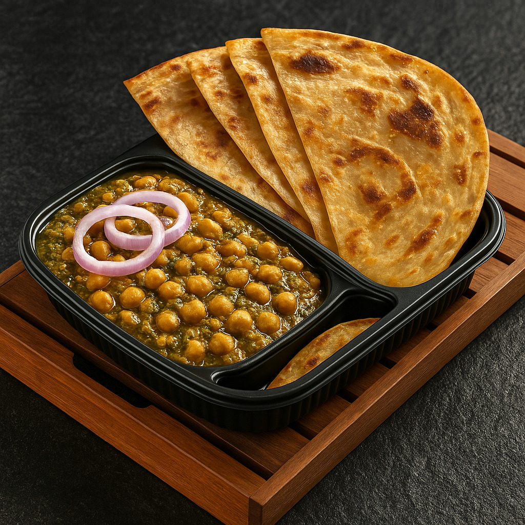 Chhole with 4 Whole Wheat Chapati